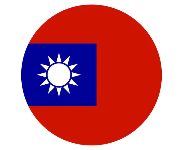 Tayvan Bayrağı Ulusal Asya Amblem Simgesi Vektör Llüstrasyon Soyut Tasarım — Stok Vektör