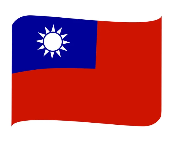 Σημαία Ταϊβάν Εθνική Ασία Έμβλημα Κορδέλα Εικονίδιο Διάνυσμα Εικονογράφηση Αφηρημένη — Διανυσματικό Αρχείο