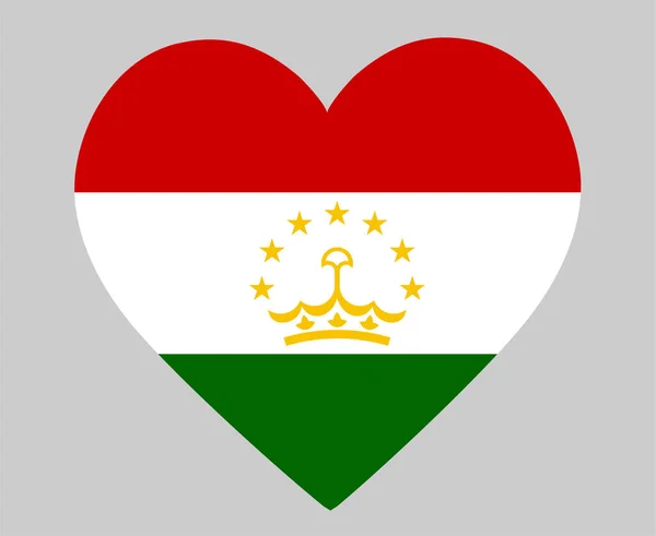 Tádžikistán Vlajka Národní Asie Emblém Srdce Ikona Vektor Ilustrace Abstraktní — Stockový vektor