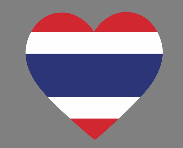 Thaiföld Zászló National Asia Embblem Heart Icon Vector Illusztráció Absztrakt — Stock Vector