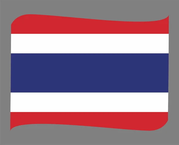 Thaïlande Drapeau National Asie Emblème Ruban Icône Illustration Vectorielle Abstrait — Image vectorielle