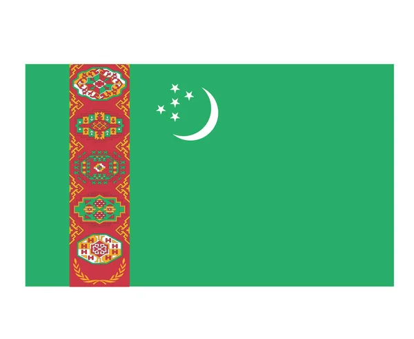 Flaga Turkmenistanu Flaga Narodowa Azja Godło Symbol Ikona Wektor Ilustracja — Wektor stockowy