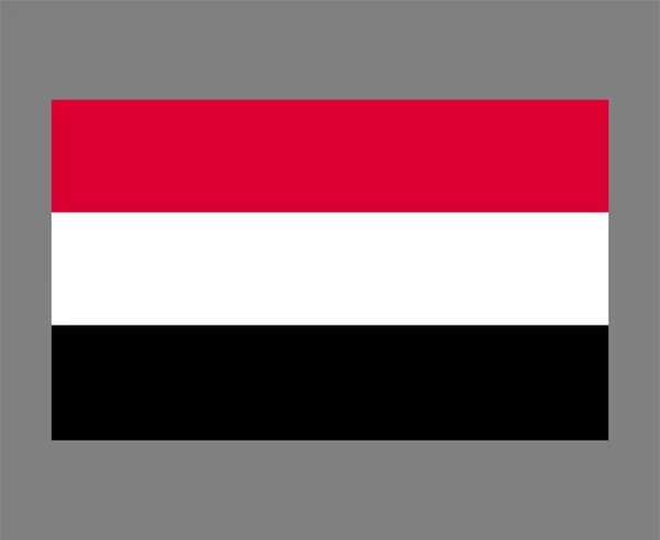 Jemen Flaga Narodowa Azja Godło Symbol Ikona Wektor Ilustracja Abstrakcyjny — Wektor stockowy