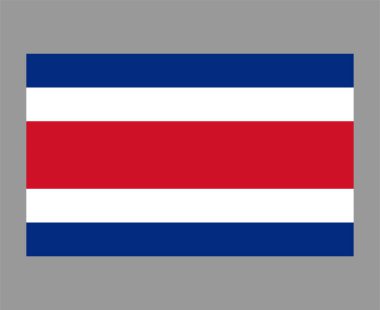 Kosta Rika Bayrağı Ulusal Kuzey Amerika Amblem Sembol Simgesi Vektör Çizimi Soyut Tasarım Elemanı