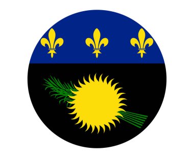 Guadeloupe Bayrak Ulusal Kuzey Amerika Amblem Simgesi Vektör İllüstrasyonu Soyut Tasarım Elemanı