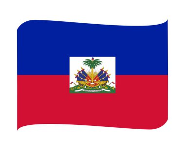 Haiti Ulusal Bayrağı Kuzey Amerika Amblem Simge Simgesi Vektör İllüstrasyonu Soyut Tasarım Elemanı