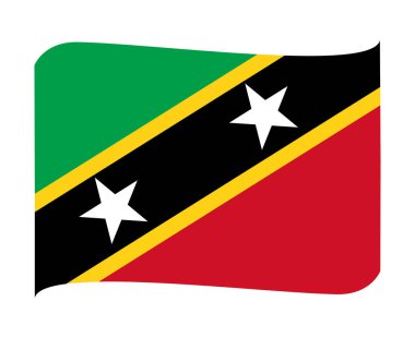 Saint Kitts ve Nevis Flag National North America Amblem Kurdele Simgesi Vektör İllüstrasyon Soyut Tasarım Elemanı