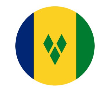 Saint Vincent ve Grenadines Ulusal Bayrağı Kuzey Amerika Amblem Simgesi Vektör İllüstrasyon Soyut Tasarım Elemanı
