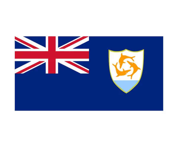 Anguilla Flag Symbole Emblème National Amérique Nord Illustration Vectorielle Illustration — Image vectorielle