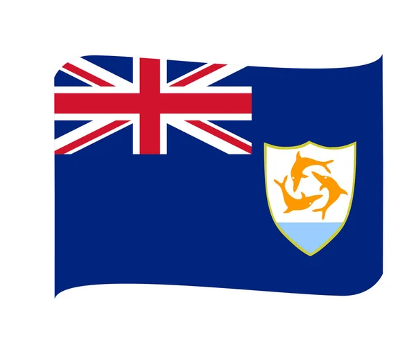 Anguilla Flag National North America Emblem Stuha Ikona Vektor Ilustrace — Stockový vektor