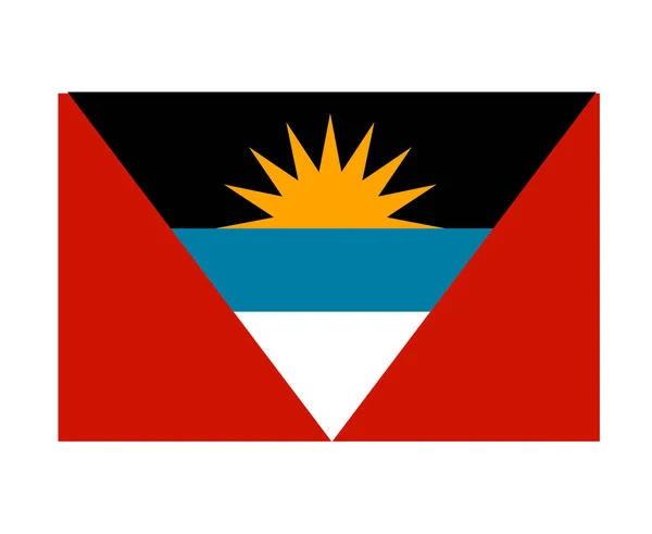 Antigua Och Barbuda Flagga Nationell Nordamerika Emblem Symbol Ikon Vektor — Stock vektor