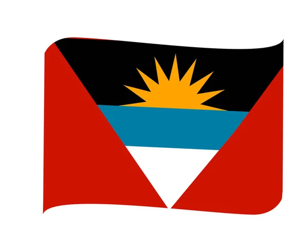 Antigua Och Barbuda Flagga Nationellt Nordamerika Emblem Band Ikon Vektor — Stock vektor