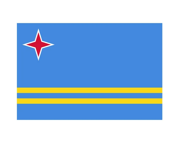 Aruba Bayrağı Ulusal Kuzey Amerika Amblem Sembol Simgesi Vektör İllüstrasyonu Soyut Tasarım Elemanı