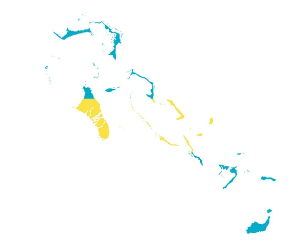 Bahamy Vlajka Národní Severní Amerika Znak Mapa Ikona Vektor Ilustrace — Stockový vektor
