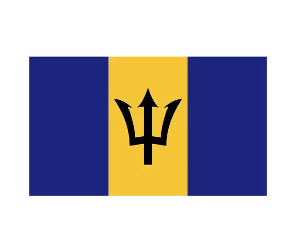 Barbados Flag National North America Emblem Symbol Icon Vector Illustration — Stockový vektor