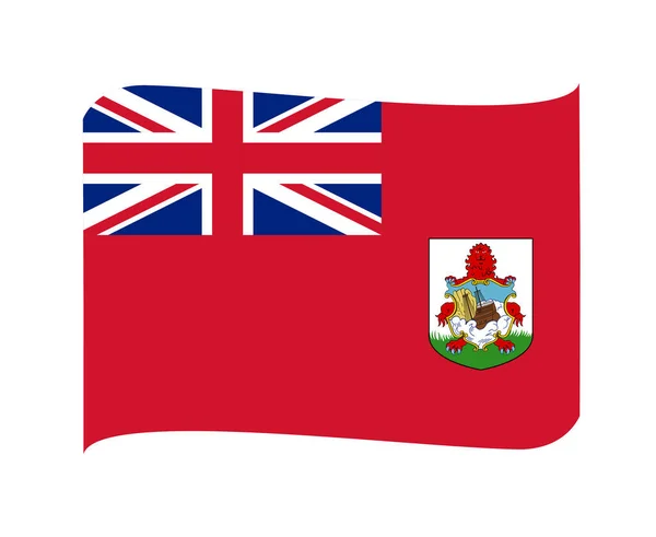 Drapeau Des Bermudes Emblème National Amérique Nord Ruban Icône Illustration — Image vectorielle