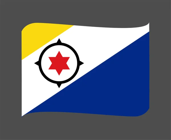 Bonaire Flagga National North America Emblem Band Ikon Vektor Illustration — Stock vektor