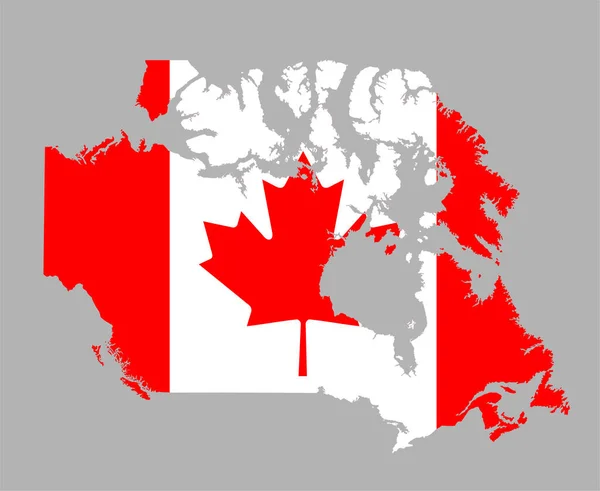 Bandera Canadá National North America Emblem Map Icono Vector Ilustración — Vector de stock