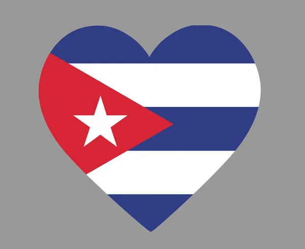 Cuba Flag National North America Emblem Heart Icon Illustration Vectorielle — Image vectorielle