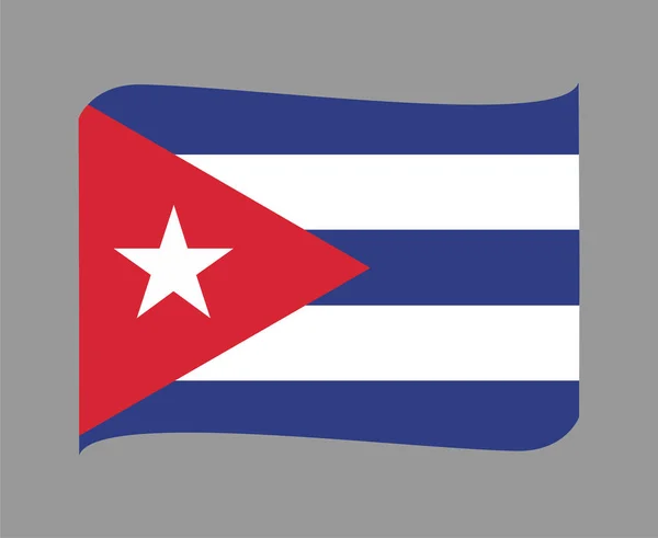 Kuba Zászló Nemzeti Észak Amerika Embléma Szalag Ikon Vektor Illusztráció — Stock Vector