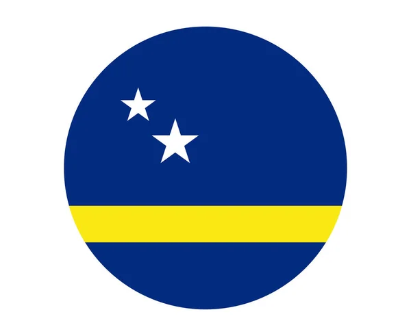 Curacao Vlag Nationaal Noord Amerika Embleem Ikoon Vector Illustratie Abstract — Stockvector