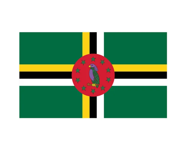 Dominica Vlag Nationaal Noord Amerika Embleem Symbool Icoon Vector Illustratie — Stockvector