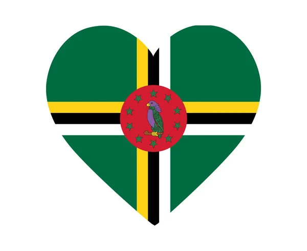 Dominica Flag National North America Emblem Hjärta Ikonen Vektor Illustration — Stock vektor