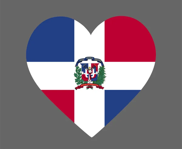 Repubblica Dominicana Bandiera Nazionale Nord America Emblema Cuore Icona Vettoriale — Vettoriale Stock