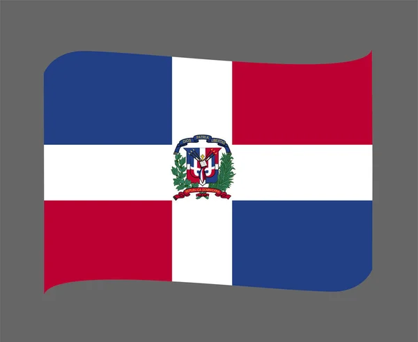 Dominikánská Republika Vlajka Národní Severní Amerika Emblem Stuha Ikona Vektorové — Stockový vektor