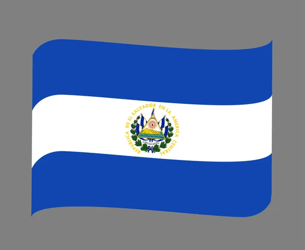 Salvador Bandeira Nacional América Norte Emblema Fita Ícone Ícone Ilustração — Vetor de Stock