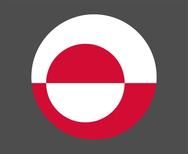 グリーンランド フラッグ国立北アメリカエンブレムアイコンベクトルイラストアブストラクトデザイン要素 — ストックベクタ
