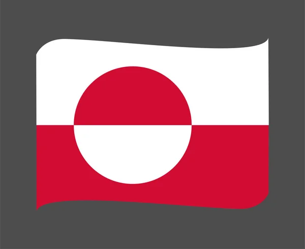 Bandiera Della Groenlandia National North America Emblem Ribbon Icon Vector — Vettoriale Stock