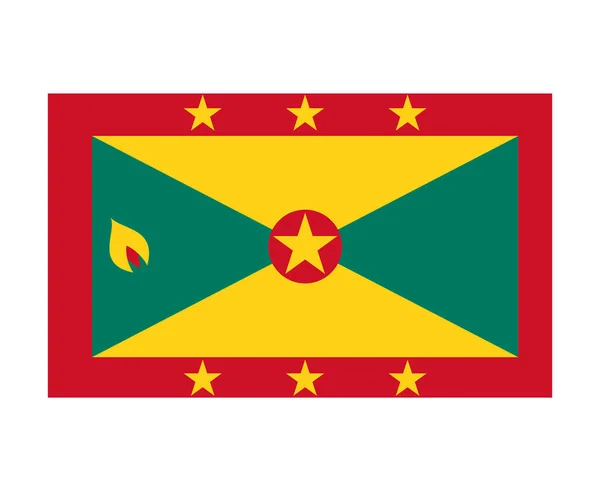Grenada Zászló Nemzeti Észak Amerika Embléma Szimbólum Ikon Vektor Illusztráció — Stock Vector