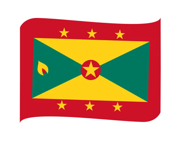 Σημαία Γρενάδα Εθνική Βόρεια Αμερική Έμβλημα Κορδέλα Εικονίδιο Διάνυσμα Εικονογράφηση — Διανυσματικό Αρχείο