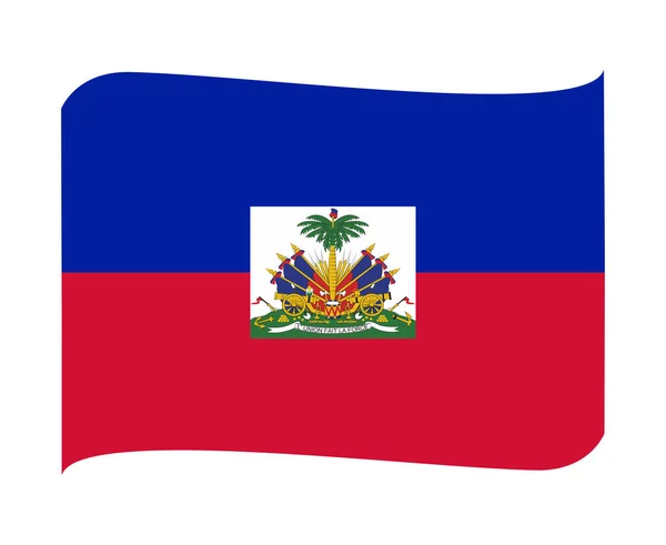 Haiti Flagga National North America Emblem Band Ikon Vektor Illustration — Stock vektor