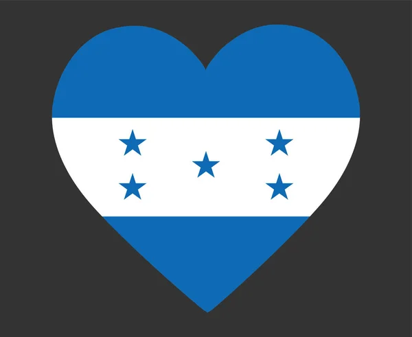 Bandera Honduras National North America Emblema Corazón Icono Vector Ilustración — Archivo Imágenes Vectoriales