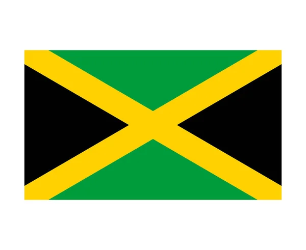 Jamaica Flagga Nationell Nordamerika Emblem Symbol Ikon Vektor Illustration Abstrakt — Stock vektor