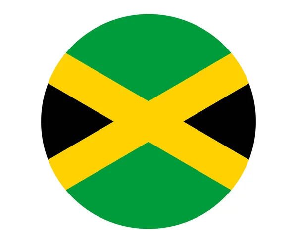 Jamaica Vlag Nationaal Noord Amerika Embleem Ikoon Vector Illustratie Abstract — Stockvector