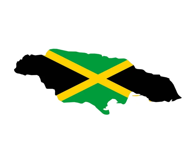 Jamaica Flagga Nationellt Nord Amerika Emblem Karta Ikon Vektor Illustration — Stock vektor