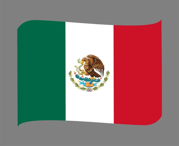 Bandeira México National North America Emblem Ribbon Icon Ilustração Vetor — Vetor de Stock