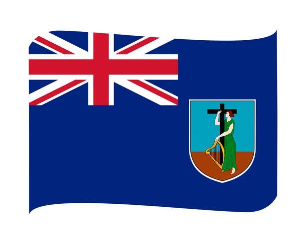 Flaga Montserrat Narodowa Ameryka Północna Godło Wstążka Ikona Wektor Ilustracja — Wektor stockowy