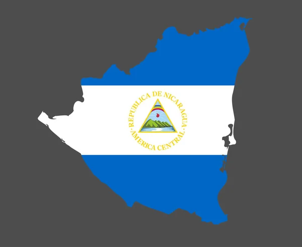 ニカラグア旗国北アメリカエンブレムマップアイコンベクトルイラストアブストラクトデザイン要素 — ストックベクタ