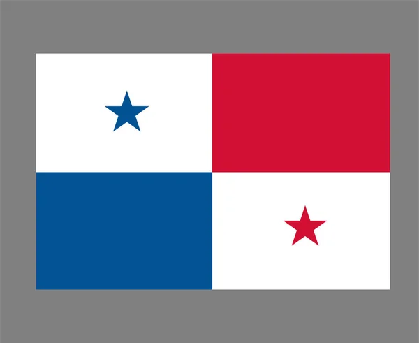 Panama Flag National Severní Amerika Emblem Symbol Icon Vector Illustration — Stockový vektor