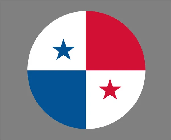 Panama Vlag Nationaal Noord Amerika Embleem Ikoon Vector Illustratie Kort — Stockvector