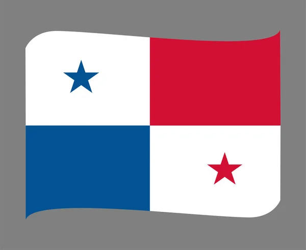 Bandera Panamá National North America Emblem Ribbon Icono Vector Ilustración — Archivo Imágenes Vectoriales