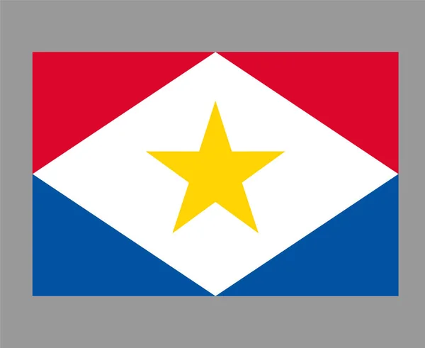 Saba Flag National North America Emblem Symbol Icon Vector Illustration — Stock Vector