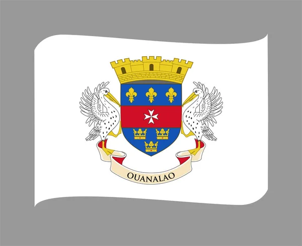 Bandera San Bartolomé National North America Emblem Ribbon Icono Vector — Vector de stock