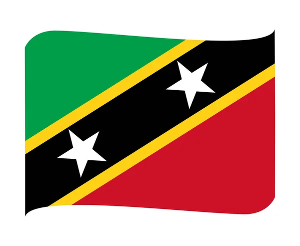 Saint Kitts Nevis Flag National North America Emblem Ribbon Icon — Stockvector