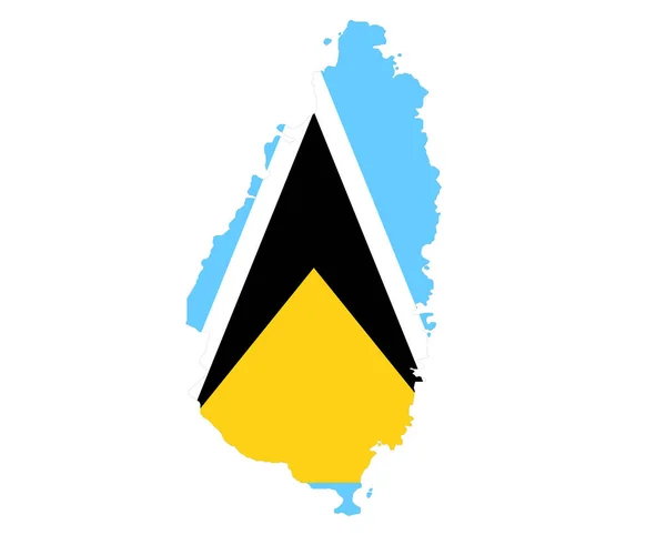 Saint Lucia Flagga National North America Emblem Karta Ikon Vektor — Stock vektor