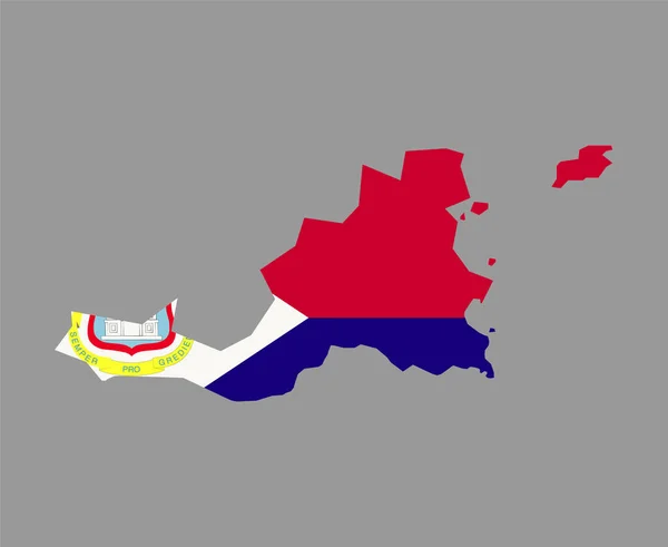 Bandera San Martín Mapa Del Emblema América Del Norte Icono — Vector de stock